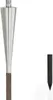 A stainless steel garden torch and a wooden stake on a white background. Anteprima dell’immagine prodotto