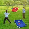 Two boys playing cornhole in a park on a sunny day. Podgląd zdjęcia produktu