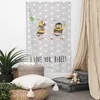 Mr. & Mrs. Panda Wandbild Bienen Paar - Grau Pastell - Produktbild-Vorschau 2