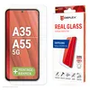 A product image showing a screen protector for a Samsung phone and its packaging. Anteprima dell’immagine prodotto
