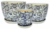 Mattweisser Keramikblumentopf Mit Blumengravur, Durchmesser Produktbild-Vorschau 4