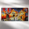 Leinwand Wanduhr Wandkunst Uhr 60x30 Malerei Stadt Gebäude Produktbild-Vorschau 2