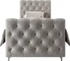 Gepolstertes Boxspringbett 120x200 ADRIA PLUS 2 - hellgrau Produktbild-Vorschau 5