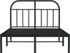 vidaXL Struttura letto con testiera in metallo nero 120x200 Anteprima dell’immagine prodotto 4