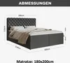 MOTIVENA Nero Chesterfield Boxspringbett 180x200 Grau Samt Produktbild-Vorschau 7