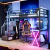 Flieks Lit superposé 90x200cm avec bureau et LED, lit Voir les images du produit 11