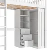 Flieks Lit superposé 90x200cm avec bureau et armoire, lit Voir les images du produit 9