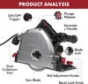 1200W Tauchsäge mit 5000 U/min – 165mm Sägeblatt, 1,4m Produktbild-Vorschau 14