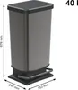 Rotho Abfalleimer 40 L Paso - Treteimer Geruchsdicht - Produktbild-Vorschau 2