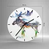 Wanduhr - Rund - Glasuhr - Moose Berge Winter illustration Produktbild-Vorschau 3