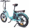 A light blue electric bicycle with brown accents, shown from a three-quarter rear view against a white background. Produktbild-Vorschau