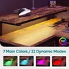 A gaming L-shaped desk with LED lighting and accessories. Anteprima dell’immagine prodotto
