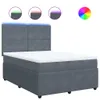 Boxspringbett mit Matratze Dunkelgrau 140x190 cm Samt Produktbild-Vorschau 1