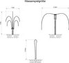 Diagrams showing different sizes of water features with dimensions. Produktbild-Vorschau