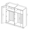 4-türiger Kleiderschrank Weiß Hochglanz / Matt – 1830 mm × Produktbild-Vorschau 5
