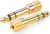 Two gold-plated audio adapters on a white background. Podgląd zdjęcia produktu