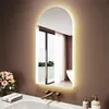 SONNI Specchio da bagno curvo bianco 80 x 40 x 3,5 cm Anteprima dell’immagine prodotto 1