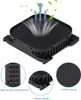 A collage of images showing a black air filter for an appliance, with close-ups and illustrative graphics. Produktbild-Vorschau