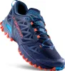 La Sportiva Bushido III Wide Trailrunning-Schuh in Blau und Orange; mit rutschfester Sohle und atmungsaktivem Obermaterial. Produktbild-Vorschau