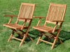 ALEOS. 2x echt Teak Holz Klappsessel Gartensessel Produktbild-Vorschau 2