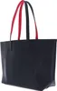 A dark blue tote bag with red handles is shown from a side angle against a white background. Anteprima dell’immagine prodotto