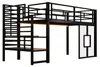 Lit mezzanine en métal 90x200 cm avec escalier, espace de Voir les images du produit 12