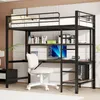 Hoogslaper 90x200 cm met bureau, planken, Productafbeelding-voorbeeld 2