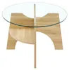 MODFU Couchtisch Oval Sicherheitsglas mit Ablagefach Produktbild-Vorschau 9
