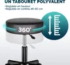 CASARIA® Lot de 2 tabourets de bureau noir pivotant 360° Voir les images du produit 4