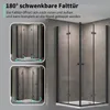Falttür Duschkabine 90x90x185cm Eckeinstieg Duschabtrennung Produktbild-Vorschau 4