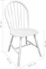 A white wooden chair with dimensions indicated by measurement lines and text. Náhled obrázku produktu