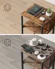 Two split images showing a nightstand with various electronic devices and accessories. Náhled obrázku produktu
