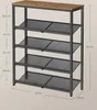 A shoe rack with dimensions indicated by measurement lines and text. Produktbild-Vorschau