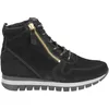 A black suede high-top sneaker with a gold zipper. Produktbild-Vorschau