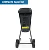 A garden shredder shown from the front on a white background. Produktbild-Vorschau