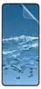 A smartphone screen protector is shown on a smartphone with a water-themed wallpaper. Produktbild-Vorschau
