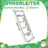 A diagram of a chicken ladder with dimensions and text labels. Náhled obrázku produktu
