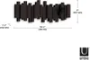 A dark brown wall-mounted coat rack with dimensions indicated by text overlays. Náhľad obrázku produktu
