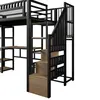 Hochbett 90x200 cm Metallbett mit Schreibtisch & LED Produktbild-Vorschau 14