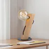 Tischleuchte, Metall, Eukalyptusholz, H 32 cm Produktbild-Vorschau 4