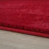 Teppich Wohnzimmer Hochflor Rot 120x170 Rechteck Unicolor - Produktbild-Vorschau 4