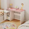 Biely písací stôl s ružovou doskou Náhľad obrázku produktu 4