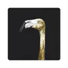 MuchoWow® Mauspad Mousepad Flamingo - Vogel - Gold 20x20 cm Produktbild-Vorschau 1