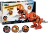 The image shows the packaging of a Revell Engineers Adventskalender Electric T-Rex model kit, along with a built model of the T-Rex. Anteprima dell’immagine prodotto