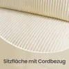 VASAGLE Skládací pohovka s potahem z kordu a výplně z pěny, Náhled obrázku produktu 5