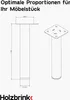HOLZBRINK Möbelfüße 20 cm Metall Schwarz 4 Stk. Ø42,4 mm – Produktbild-Vorschau 2
