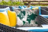 MuchoWow® Outdoor Kissen - Weltkarte - Blumen - Pflanzen - Produktbild-Vorschau 4