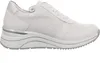 A side view of a white women's sneaker with silver accents. Náhled obrázku produktu