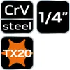 NEO TOOLS Końcówka TORX TX20 na nasadce 1/4", krótka, 37 mm Podgląd zdjęcia produktu 7