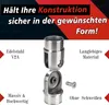A product image with marketing text and a close-up of a metal connector. Produktbild-Vorschau
